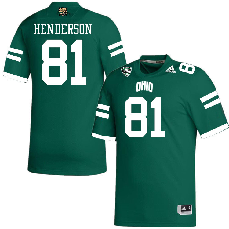 Ohio Bobcats #81 Bralen Henderson College Football Jerseys Stitched-Green